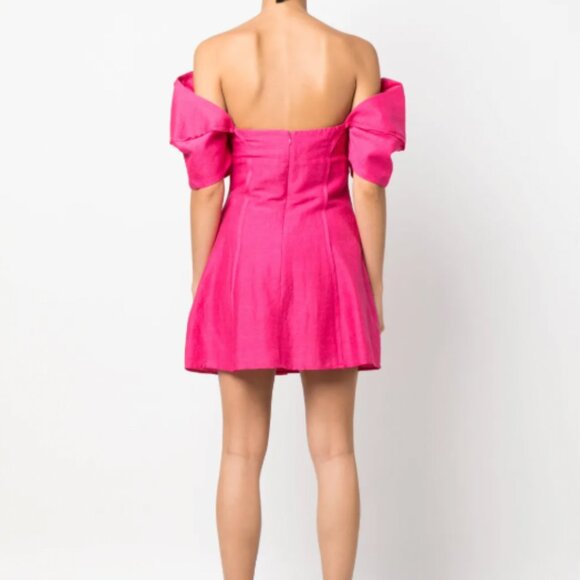 NWT Cult Gaia Asal Puff-Sleeve Dress‎ in Calliandra Pink - Picture 3 of 14